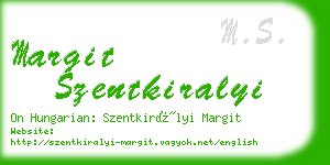 margit szentkiralyi business card